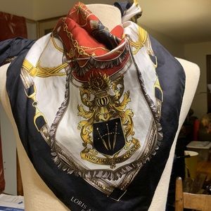 LORIS AZZARO PARIS SILK SCARF EQUESTRIAN HORSEBIT HARNESS CALÈCHE COACH CARRIAGE